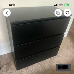 Black dressers with 3 drawers