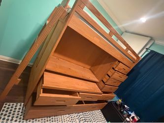 TWIN SIZE BED - drawers, desk, trundle
