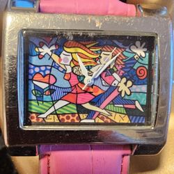 $10.00 - Watch, Romero Britto/Women - Leather Strap!  Needs Battery - Lowest Price Offer!
