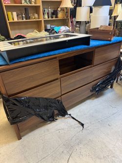 Mid-Century Modern Walnut Dresser with Mirror