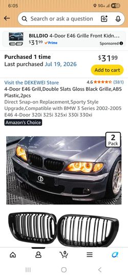 Bmw e46 4 door kidney grill