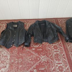 Leather Coats and vests 125 each 