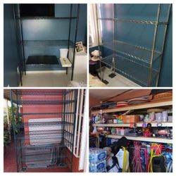Metal Shelves, Shelving Unit & Janitorial Mechanic Tool Carts