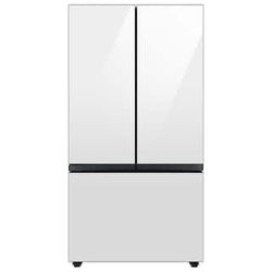 Samsung Bespoke 30 cu. ft. Standard Depth 3-Door French Door Smart Refrigerator in White Glass with Beverage Center $1300