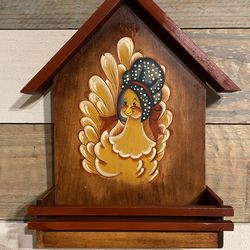Vintage Wooden Farmhouse Spice Rack “Mother Hen”