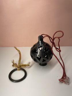 Vintage Oaxaca Black clay Christmas bulb