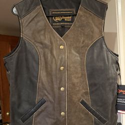 Women’s Leather Motorcycle Vest X-Large 