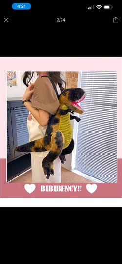 Dinosaur Plush Backpack(brown and blue 2 option )