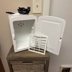 White mini fridge