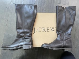 J Crew Women Boots Dark Brown Leather