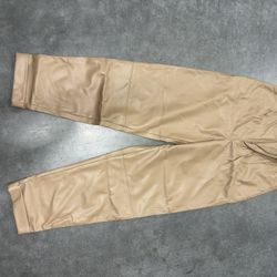 fit faux leather pants