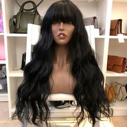 black wig with bang