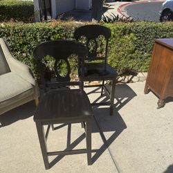 Two Black Bar Chairs