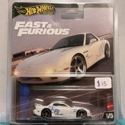 Hot Wheels Premium Fast And Furious White Mazda Rx7 FD HKS