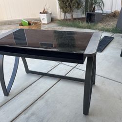 Black Executive Glass Desk