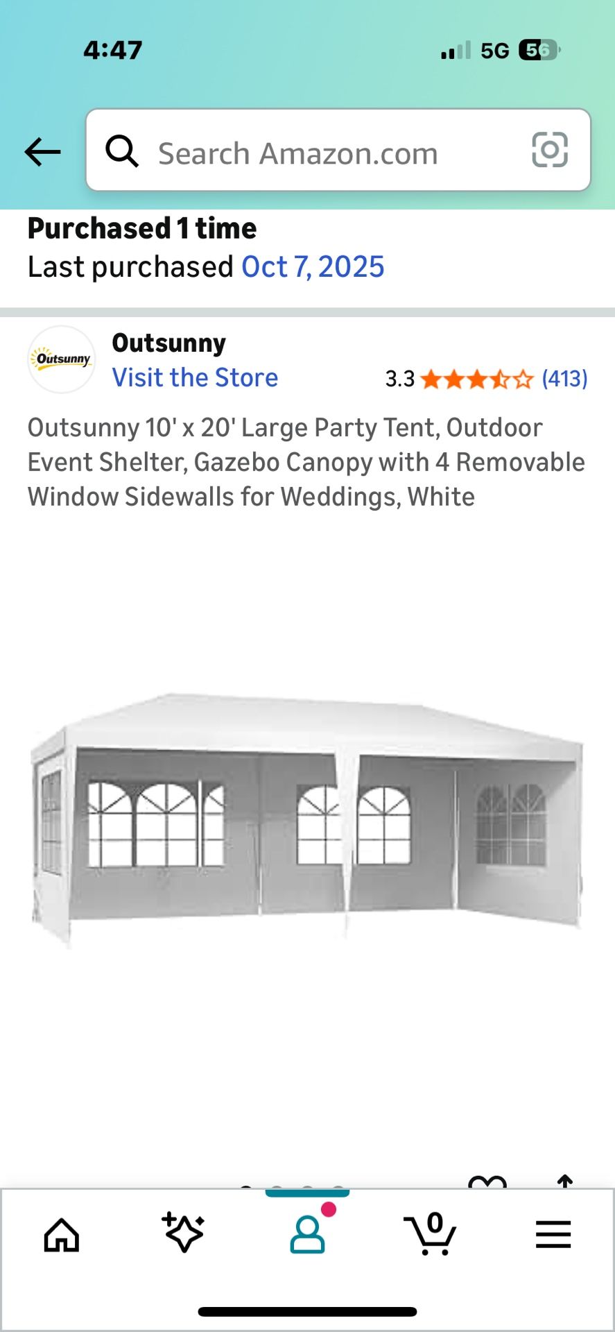 10x20 Party Tent. 2 Available.