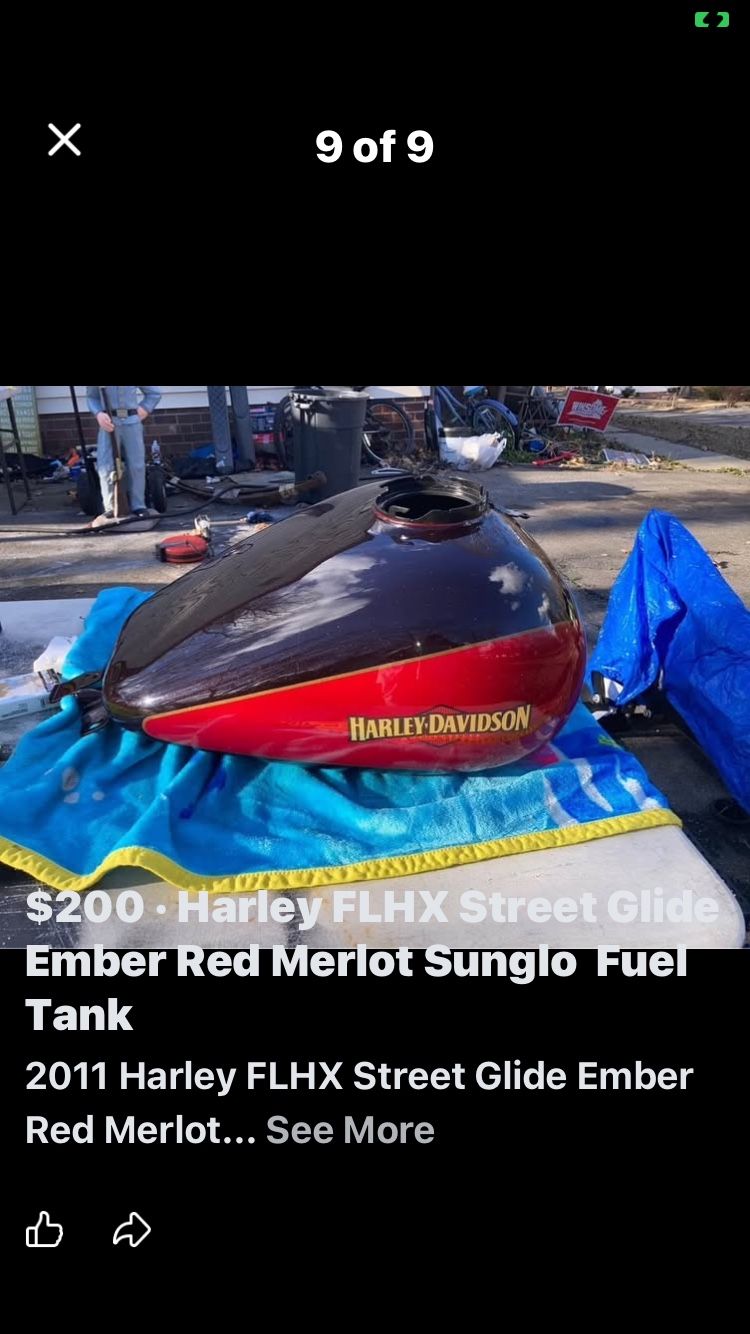 Harley FLHX Street Glide Ember Red Merlot Sunglo Fuel Tank