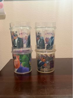 Joe Camel Cigarette Vtg 1991 Hard Pack Tumbler Plastic Cup Set Of 4 Clubs Cups