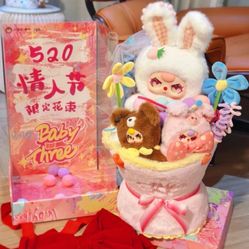 Baby Three Flower Bouquet Brand New In Box Valentines Day 