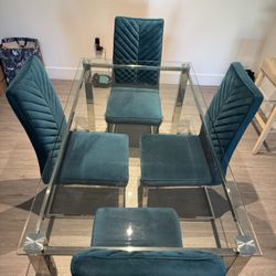 Glass Table And 4 chairs 