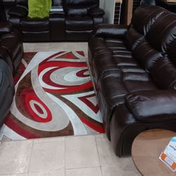 *Manager's Special*---Madrid Brown Leather Reclining 3 Piece Sets---Delivery And Easy Financing Available 👍 