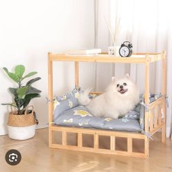 11 Wooden Pet Bed for Small Pet Dogs Cat, Elevated Dog Bed 
