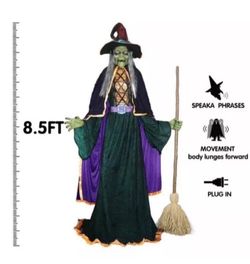 Animatronic Halloween 8.5Ft Giant Witch Haunted House Prop Décor Life Size