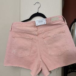 New AG Jeans Alexxis High Rise Wedge Shorts In Coral Color Size 30