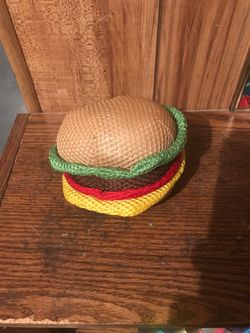 Doggy squeaky hamburger toy