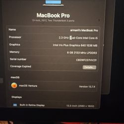 Apple - MacBook Pro 13.” - Intel Core i5 2.3GHz with 8GB Memory - 256GB SSD (2017) - Space Gray