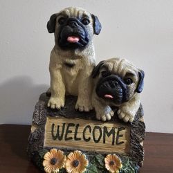 Two dogs Welcome and go away Sign