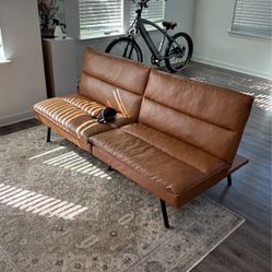 Brown Leather Futon