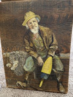 Original Antique  oil painting on board