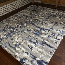 Brand New Blue and White Carpet