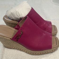 Karl Lagerfeld Paris Corissa Leather Wedge Espadrilles