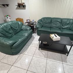 Leather Couch & Loveseat Set