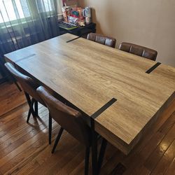 REAL Wood & steel Dining Set