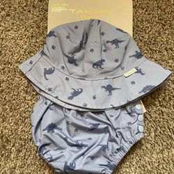 12m Baby Water Diaper/trunks And Hat 