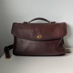 Genuine Vintage COACH Chocolate Brown Leather Briefcase Lexington Messenger