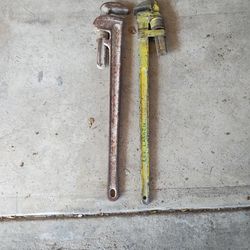 Ridgid and Armstrong 36 heavy duty pipe wrench tools
