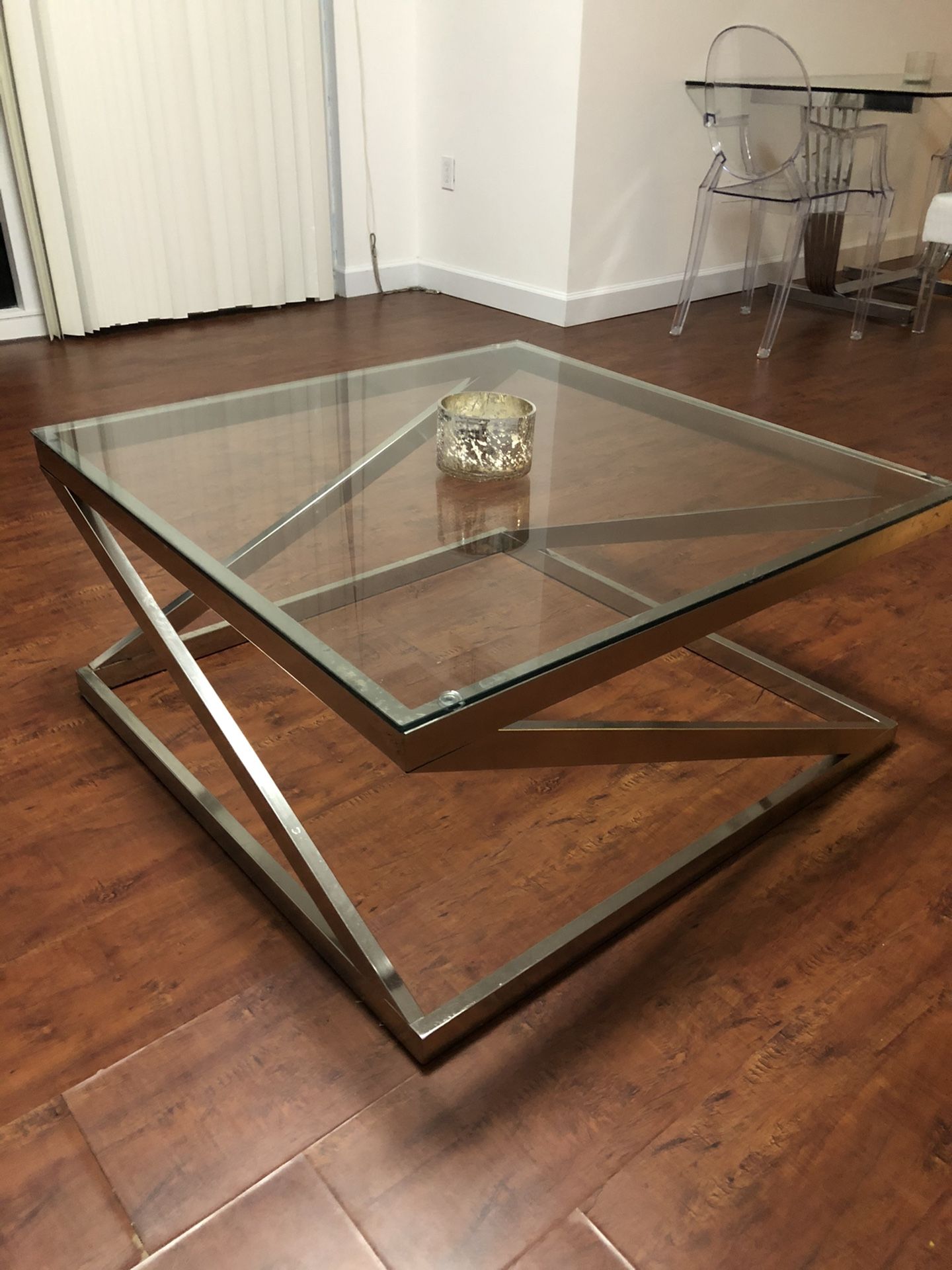 Modern glass coffee table