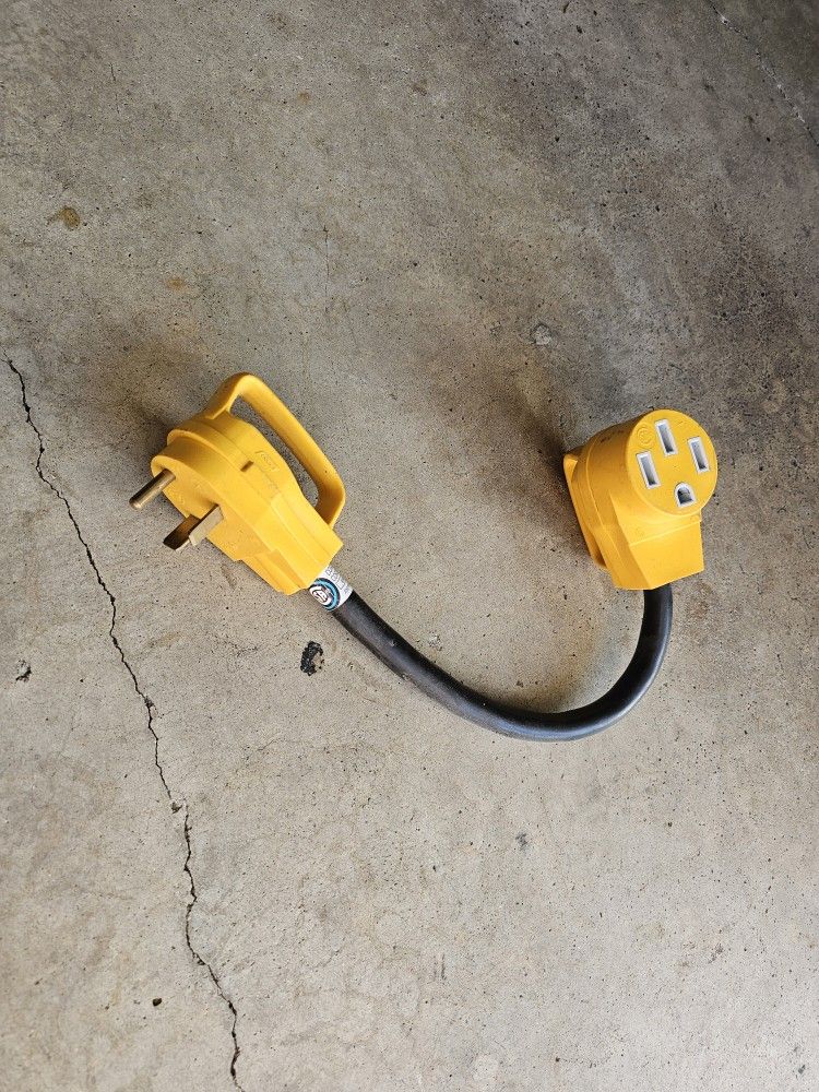 30 Amp to 50 Amp RV Adapter Cord, 12 Inch. "Dogbone"
