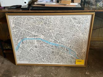 Vintage 1959 Framed Paris Map "Plan de Paris a Vol d'Oiseau" Blondel La Rougery