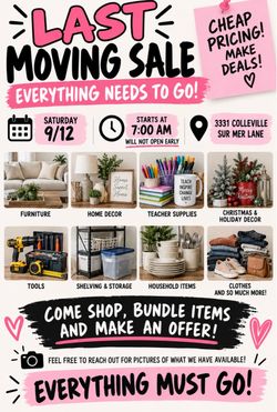Moving sale
