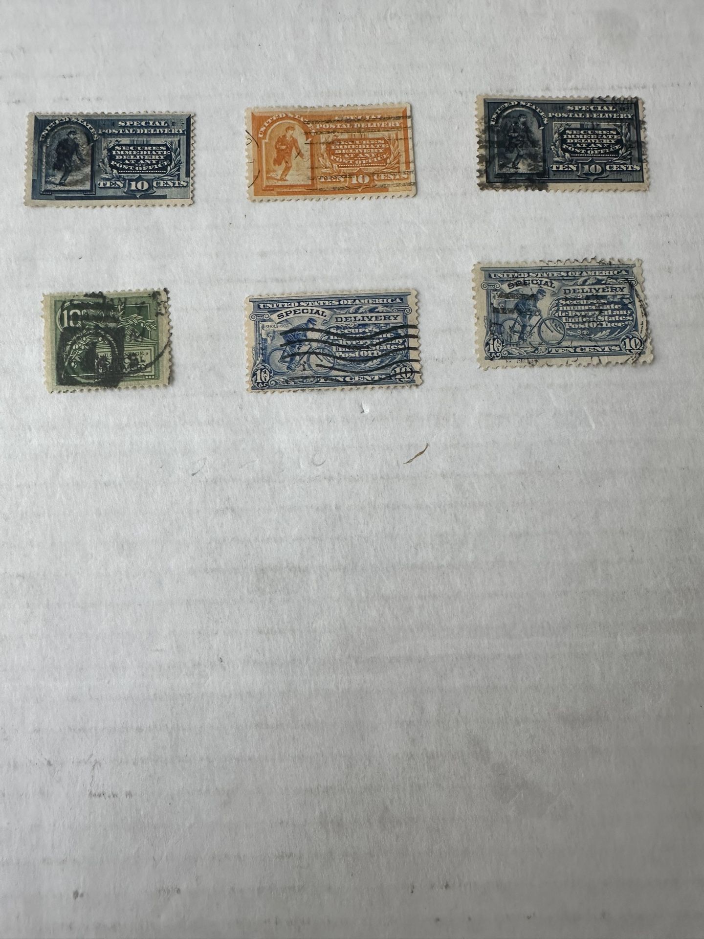 United States Special Delivery E2,3,4,7,8,10 Stamp Group Used