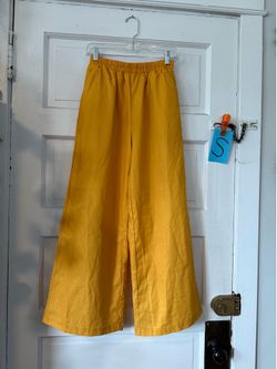 Yellow wide leg pants