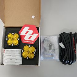New Baja Designs Squadron Pro Amber Yellow LED Driving Combo Pods Set With Harness And Switch