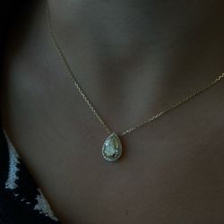 Fancy Yellow Pear Shape Lab Grown Diamond Pendant