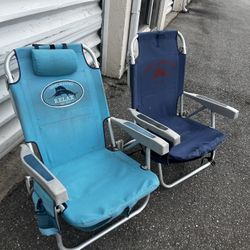 $40 for both! Two Aluminum Folding Tommy Bahama Beach camping Chairs! Some wear.
