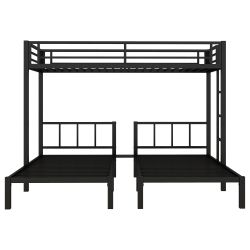 Twin over Twin & Twin Bunk Beds for 3, Twin XL over Twin & Twin Bunk Bed Metal Triple Bunk Bed, Black